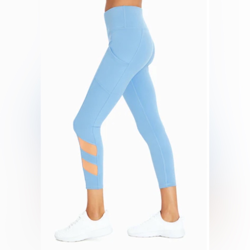 Marika High-Waisted side pocket ankle leggings - Small - Silver Lake Blue